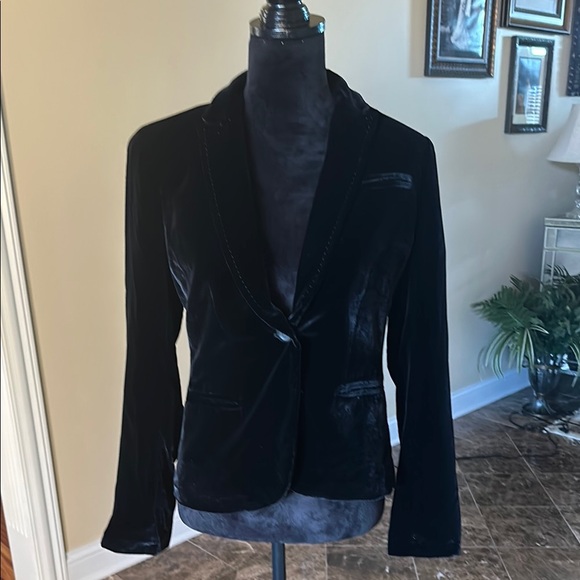 NWOT Lucky Brand Black Velvet Jacket Small - Picture 1 of 5